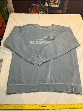 KISSES unisex  Light Grayish blue  Crewneck Sweatshirt size large